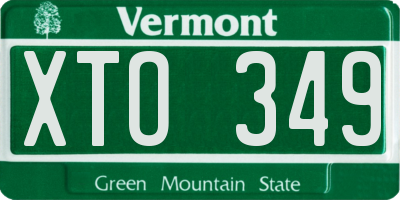 VT license plate XTO349