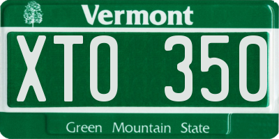 VT license plate XTO350