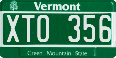 VT license plate XTO356