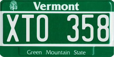 VT license plate XTO358
