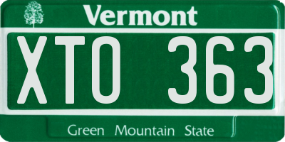 VT license plate XTO363