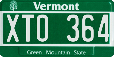 VT license plate XTO364