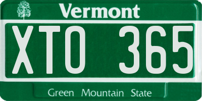 VT license plate XTO365