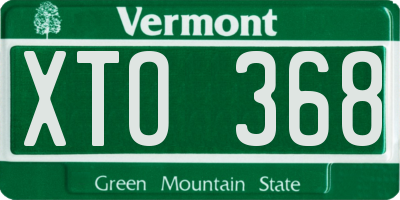 VT license plate XTO368
