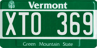 VT license plate XTO369
