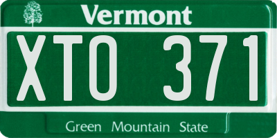 VT license plate XTO371