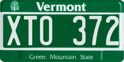 VT license plate XTO372