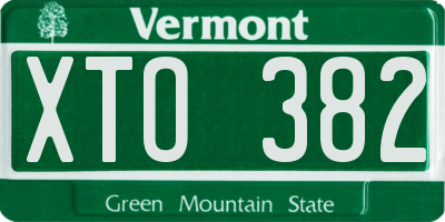 VT license plate XTO382