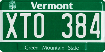 VT license plate XTO384