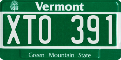 VT license plate XTO391