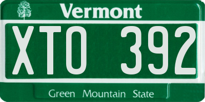VT license plate XTO392