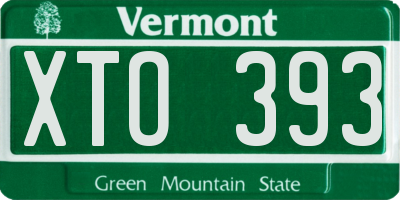 VT license plate XTO393