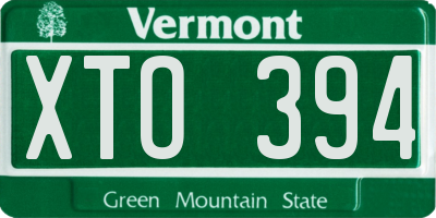 VT license plate XTO394