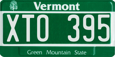 VT license plate XTO395