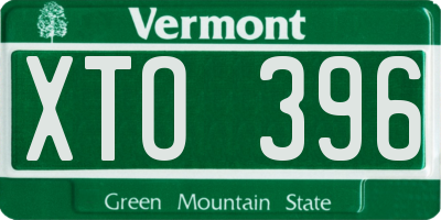 VT license plate XTO396