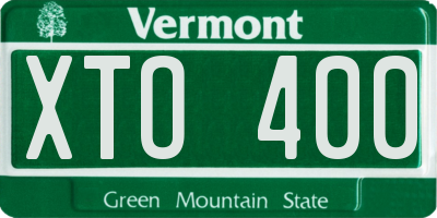 VT license plate XTO400