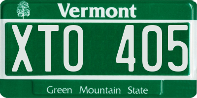 VT license plate XTO405