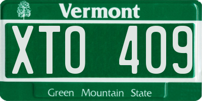 VT license plate XTO409