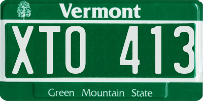VT license plate XTO413