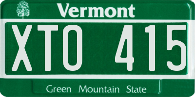 VT license plate XTO415