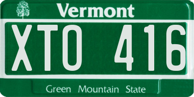 VT license plate XTO416