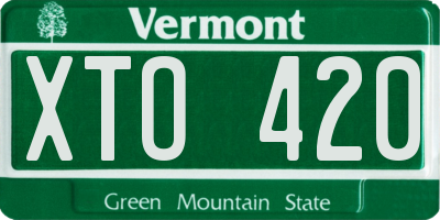 VT license plate XTO420