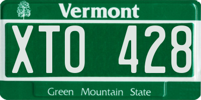 VT license plate XTO428