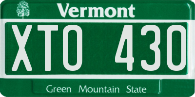 VT license plate XTO430