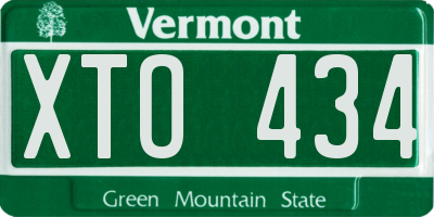VT license plate XTO434