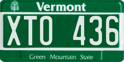 VT license plate XTO436