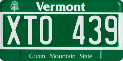 VT license plate XTO439