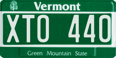 VT license plate XTO440