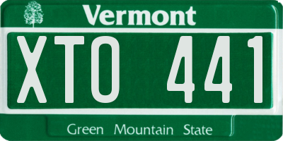 VT license plate XTO441