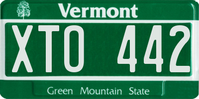 VT license plate XTO442