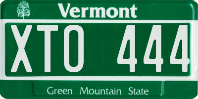 VT license plate XTO444