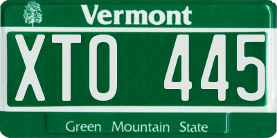 VT license plate XTO445