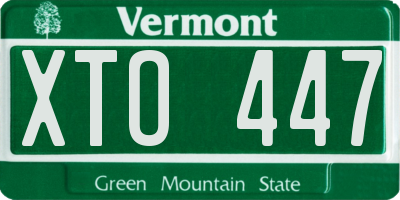 VT license plate XTO447