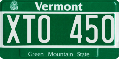 VT license plate XTO450