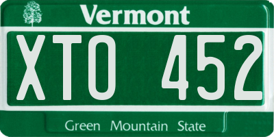 VT license plate XTO452