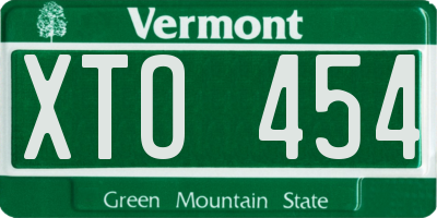 VT license plate XTO454