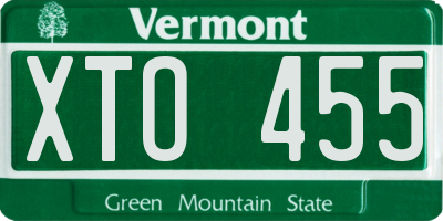 VT license plate XTO455