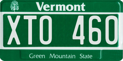 VT license plate XTO460