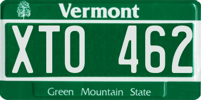 VT license plate XTO462