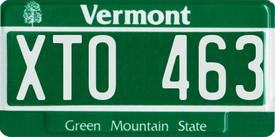VT license plate XTO463