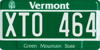 VT license plate XTO464
