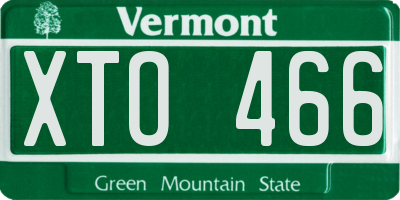 VT license plate XTO466