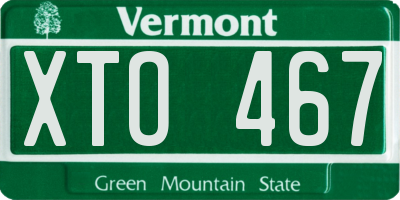 VT license plate XTO467