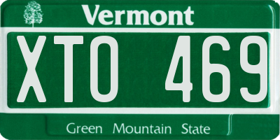 VT license plate XTO469