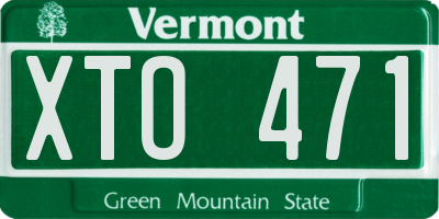 VT license plate XTO471