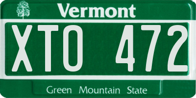 VT license plate XTO472